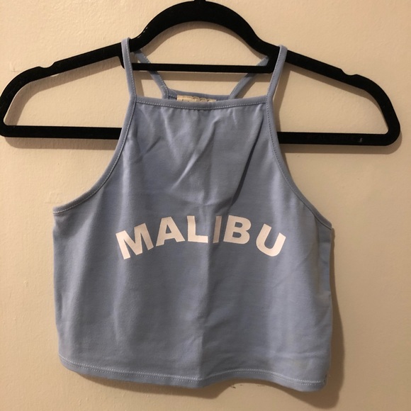 Cropped blue “Malibu” tank top - PacSun